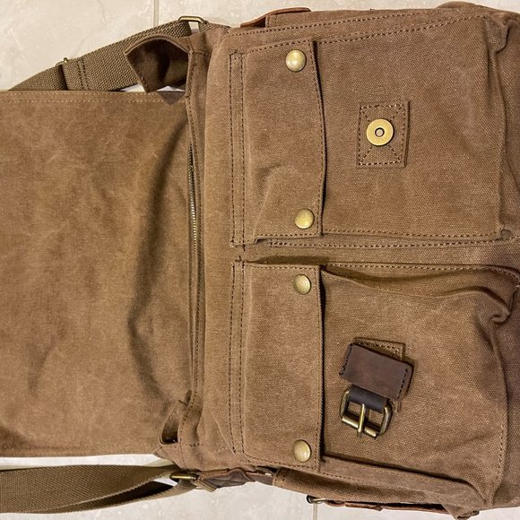 Kattee Bags Brand New Kattee Leather Canvas Messenger Bag Vintage